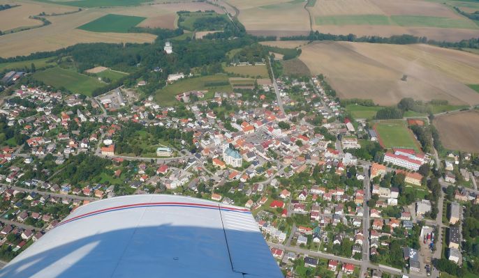 the centre of town Sobotka with hunting lodge Humprecht