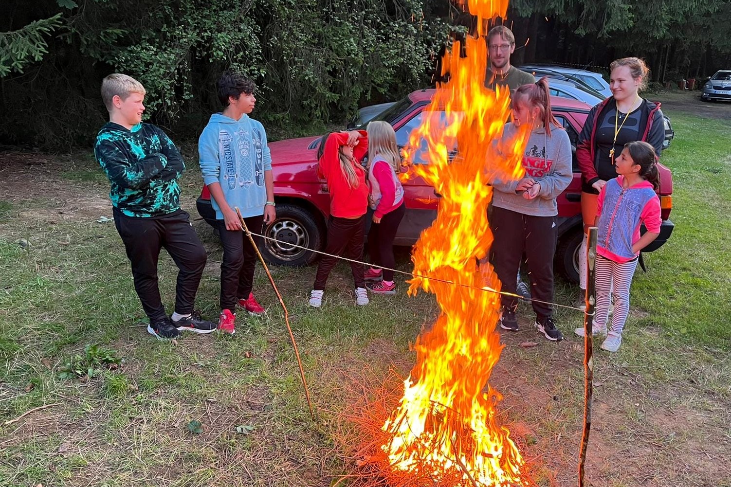 přepalování provázku na čas