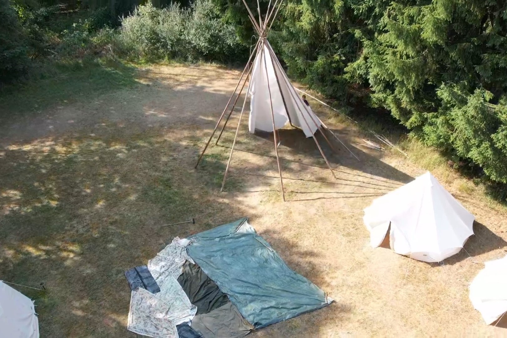 Packing the tents and teepees