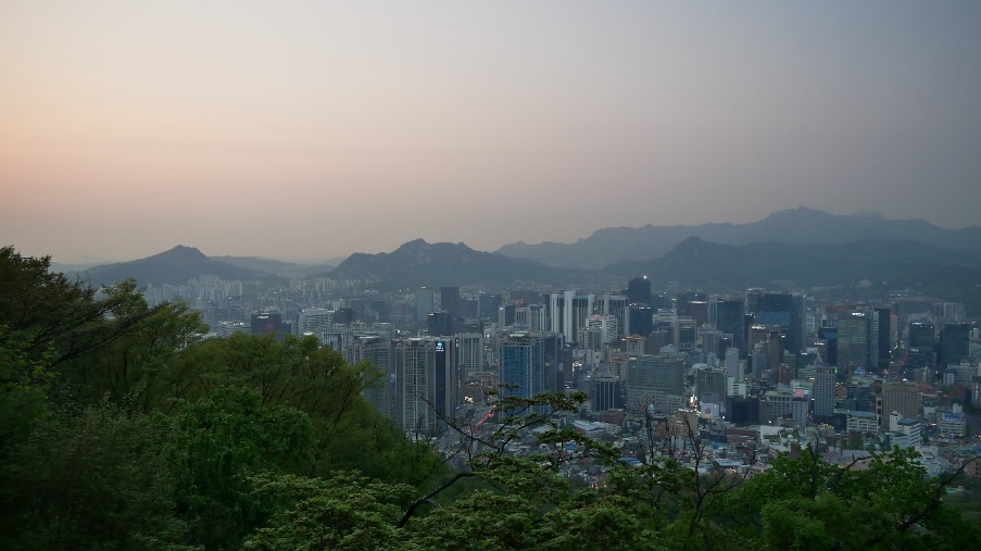 výhled na Seoul z Namsanu