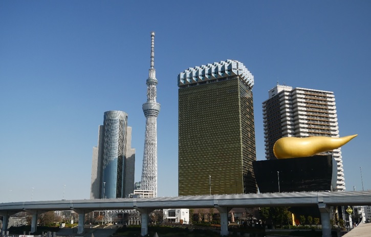 Skytree tower a Asahi pivovar