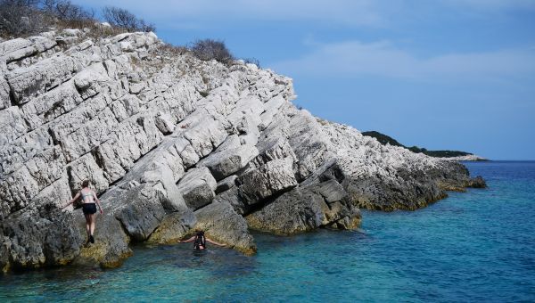 The girls have taken over their own little island.