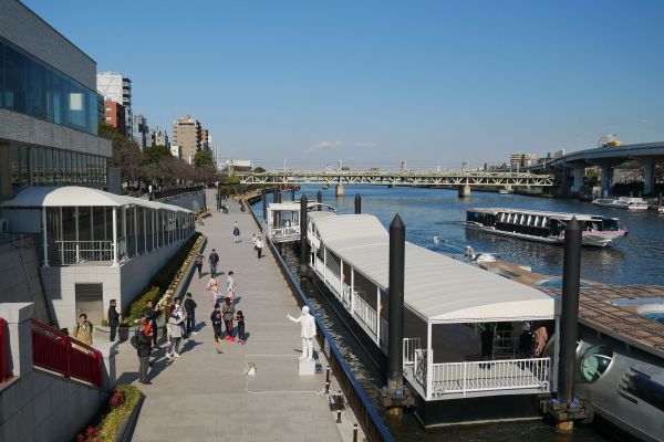 Nábřeží řeky Sumidy.