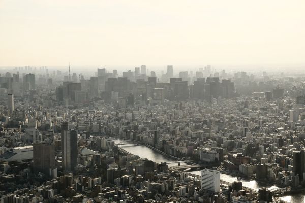 Výhled ze Skytree je neskutečný, Tokyo kam oko dohlédne.