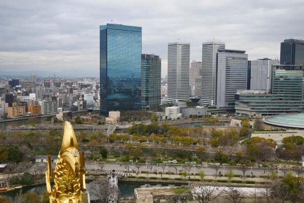 Výhled na severní část Osaky.