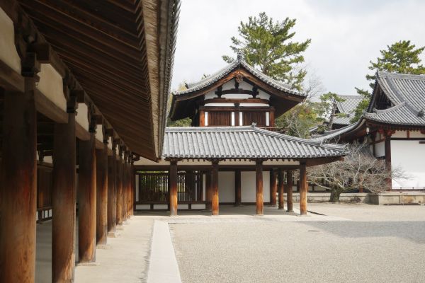 Uvnitř komplexu Horyuji.