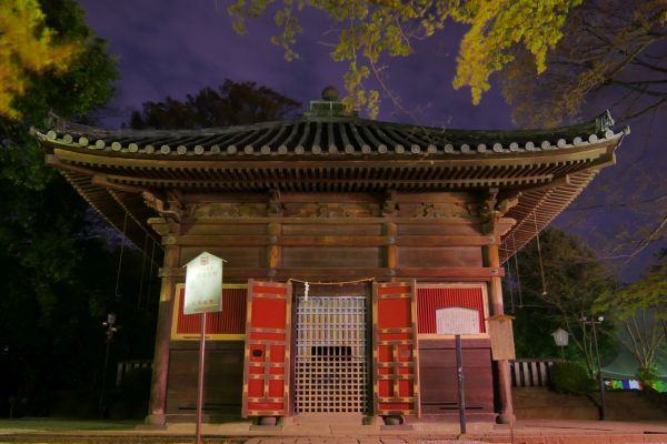 Chrámový komplex Kitain v noci.