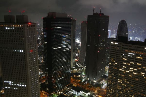 Výhled z Metropolitních budov v centru Tokya v Shinjuku.