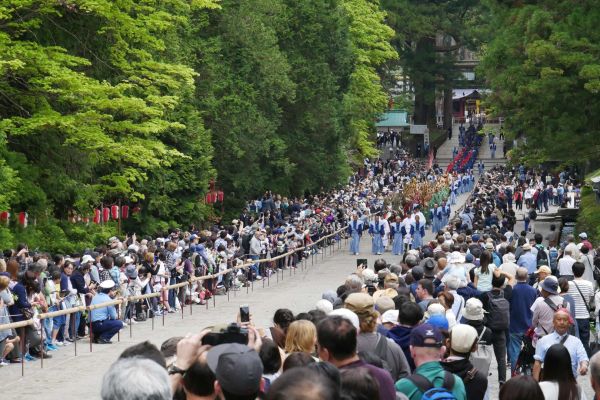 Sobotní hlavní průvod na počest Tokugawy Ieyasu.