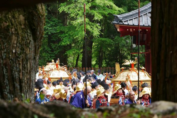 Schrány pak putují opět na své místo v Toshogu.