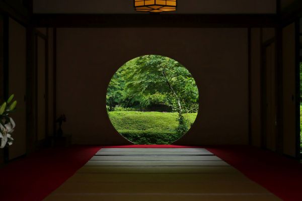 Klasická japonská místnost s tatami v Meigecuinu.