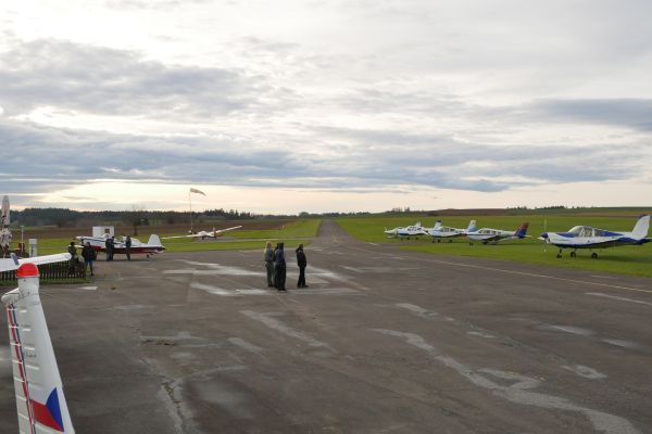 Brisk air traffic at Jindřichův Hradec aerodrome.