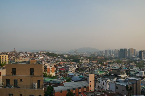 Výhled na podvečerní Seoul.