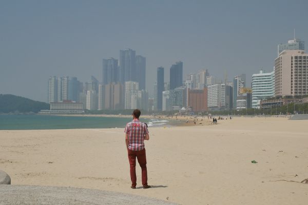Východní konec pláže Haeundae.