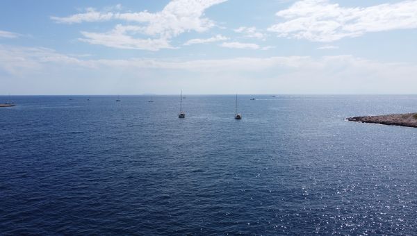Croatian sea with plenty of small islets.